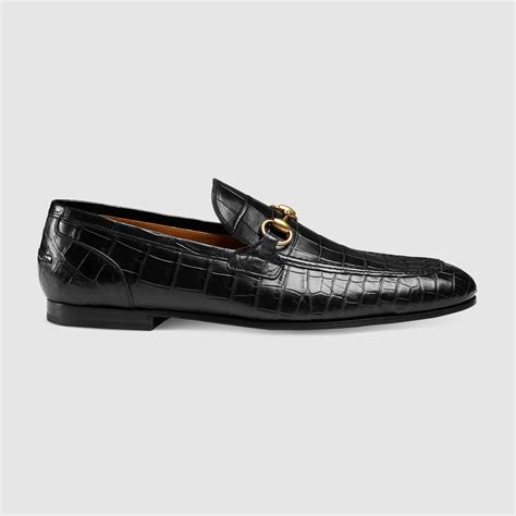 black gucci crocs|gucci jordaan crocodile loafer.